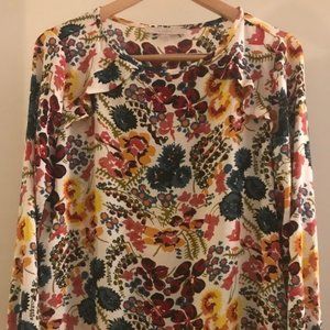 Floral Print Blouse (Loft, Size M)